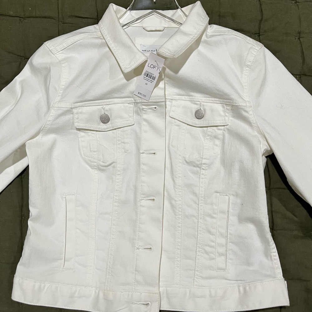 Loft White Jean Jacket M